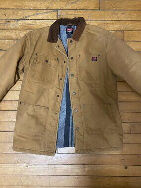 Tan canvas Wrangler work jacket, small